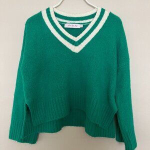 Lisa Says Gah Green Cropped Knit Sweater